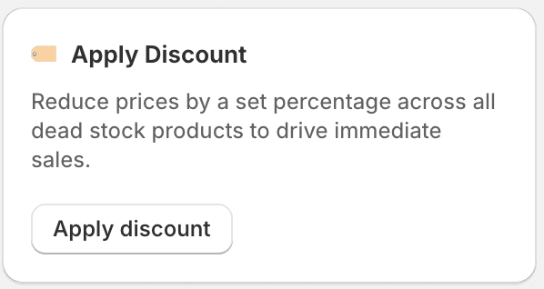 Apply Discount action widget
