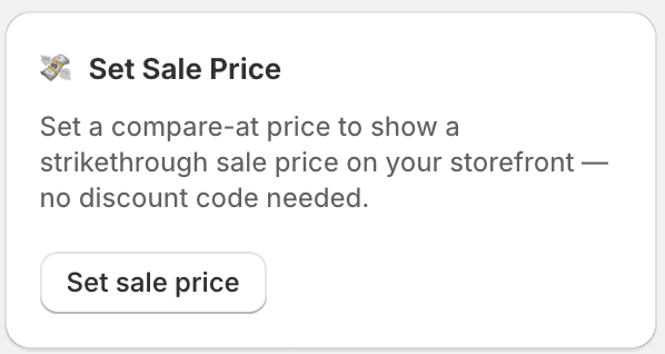 Set Sale Price action widget